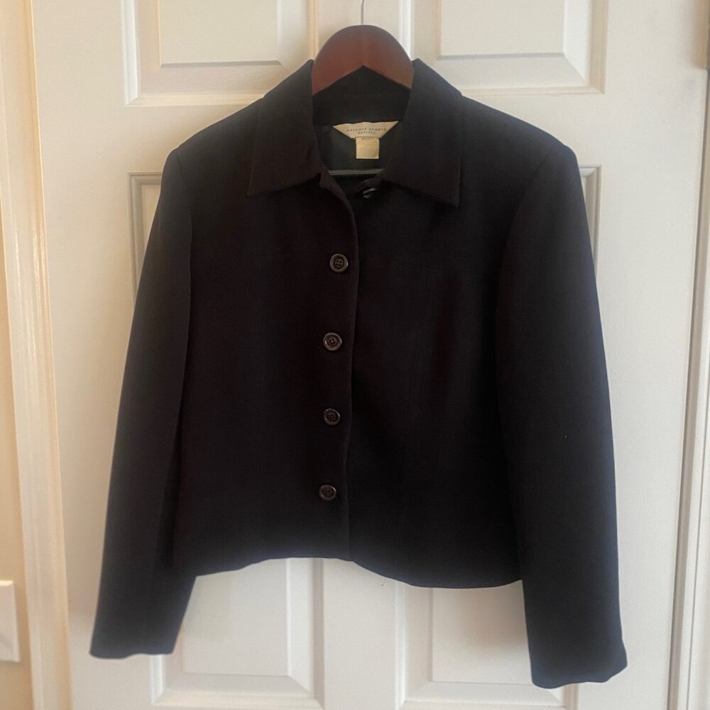Melrose Studio Vintage Black Cropped Blazer Jacket Lined Women's Size S Petite